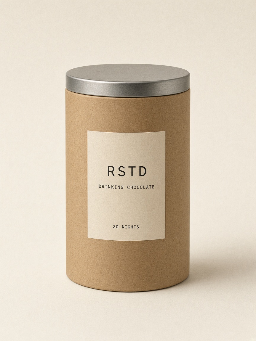 Rstd drinking chocolate cardboard tube, 30 nights
